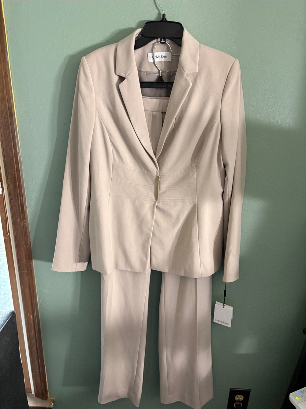 Calvin Klein Women's khaki Two-Piece Pant Suit